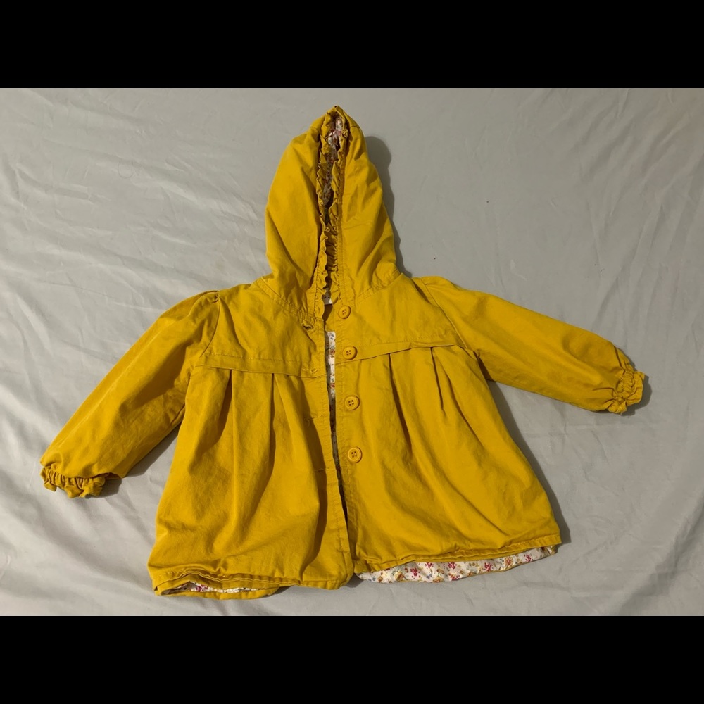 Ginger solid floral print long-sleeve hooded jacket
